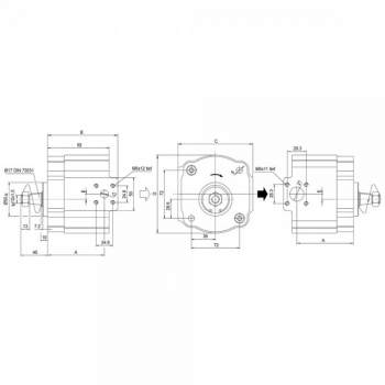 Hydraulikpumpe Unimog  403, 406, 413, 416, 417   0005537401   EIPS2-16144  IPF3-16144 IPSF3-16144 IPM-13145 PGS222013RC20